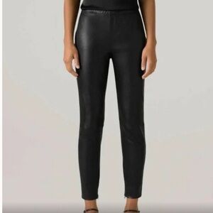 NWT NEW St. John 100% Leather Black Legging Pant Size 2 MSRP $1,895